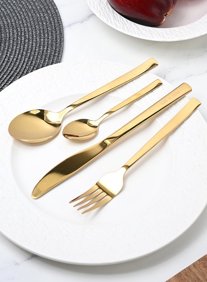 Ollieroo 24 Pieces Durable and Stylish Cutlery Set  for Comfort and Stylish Table Settings Gold - Image 2